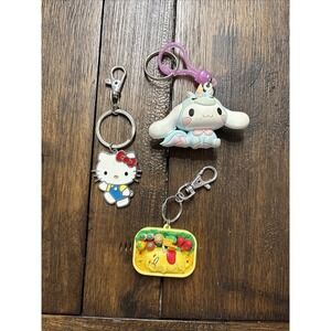 3 SANRIO Keychains / Bag Charms Hello Kitty